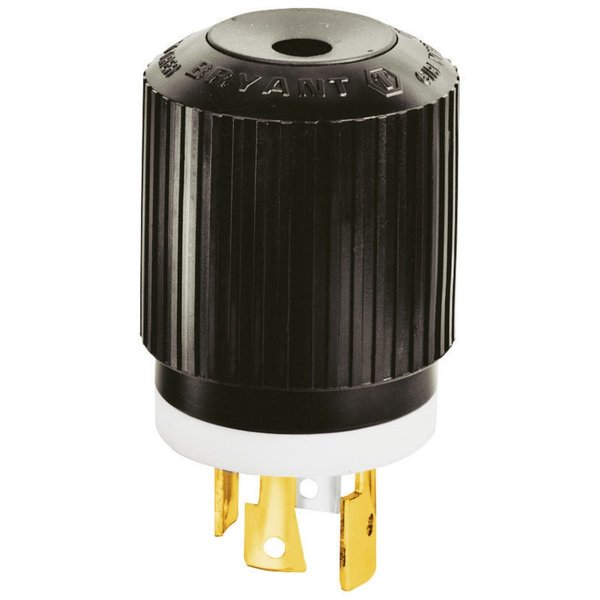 Bryant Locking Device, Male Plug, 30A 3- Phase Wye 120/208V AC, 4-Pole 4-Wire Non-Grounding, L18-30P 71830NP